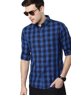 Dennis Lingo Mens Checkered Slim fit Casual Shirt