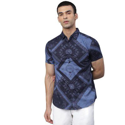 Dennis Lingo Men's Cotton Slim Fit Casual Shirt