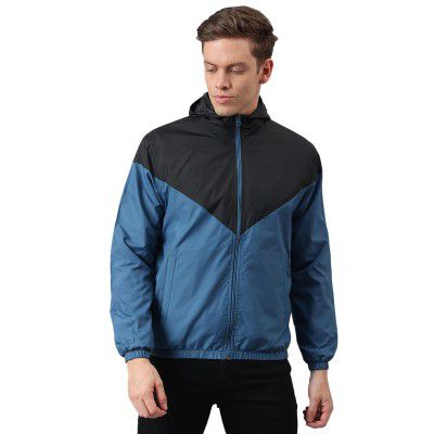 Dennis Lingo Men’s Long-Sleeve Color Block Hooded Jacket for Winter- Welt Pocket, Lightweight, Casual Winterwear for Men