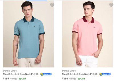 Dennis Lingo Men's Polo T-Shirts @ ₹199