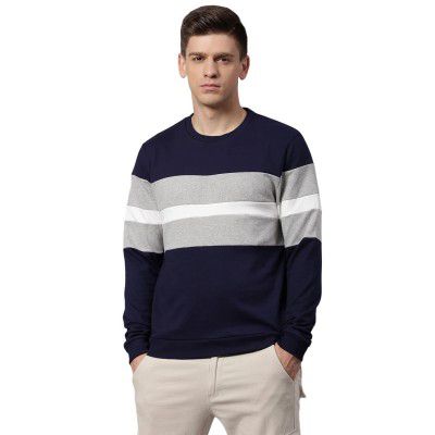 Dennis Lingo Men's Poly Cotton Sweatshirt with Crew Neck - Full Sleeves, Regular Fit, Casual Winterwear for Men