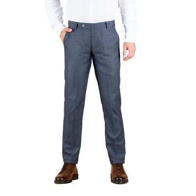 Dennis Lingo Mens Slim Fit Checked Formal Trousers