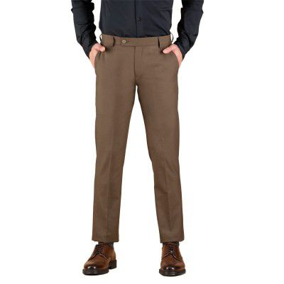 Dennis Lingo Men's Solid Formal Trousers