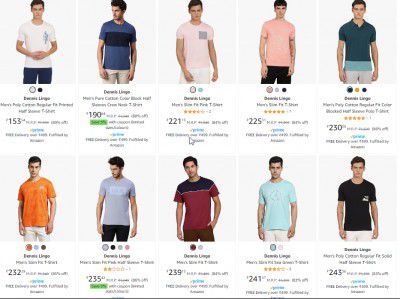 Dennis Lingo Men's T-shirts Upto 88% off Starting From @₹199