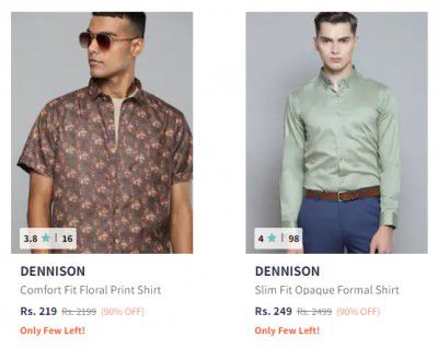 Dennison Mens Shirts Upto 90% Off