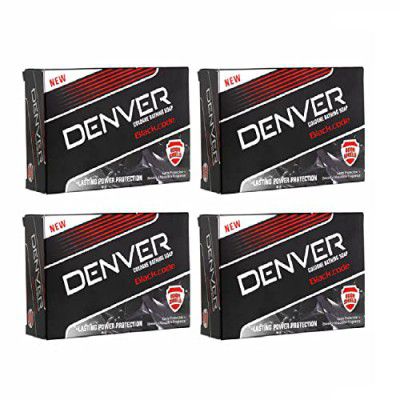 DENVER Black Code Bathing Soap -125GM Each (Pack Of 4) | Fragrance Soap Specially for Men