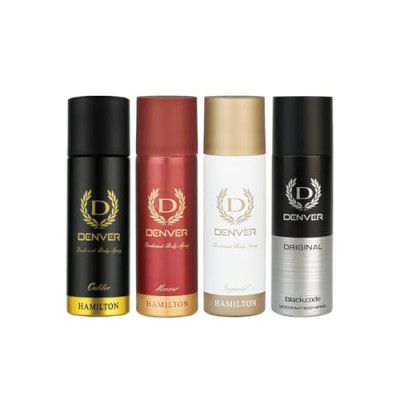 DENVER Black Code Nano,Caliber Nano, Honour Nano & Imperial Nano Deo - 50ML Each (Combo Pack of 4) 