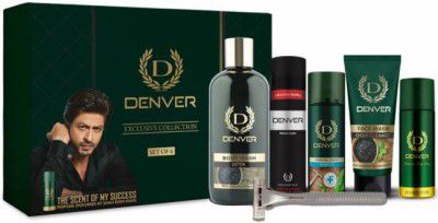DENVER Body Wash Detox,Nano Deo,Face Wash, Shaving Foam, Razor & Black Code Talc Deodorant Spray - For Men (525 ml, Pack of 6)