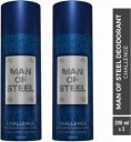 DENVER Combo of Man Of Steel Challenge Long lasting Deodorant Spray - For Men (400 ml, Pack of 2)...