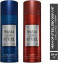 DENVER Combo of Man Of Steel Challenge + Pump Long lasting Deodorant Spray - For Men (400 ml, Pack of 2)...
