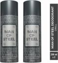 DENVER Combo of Man Of Steel Drill Long lasting Deodorant Spray - For Men (400 ml, Pack of 2)...
