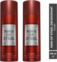 DENVER Combo of Man Of Steel Pump Long lasting Deodorant Spray - For Men (400 ml, Pack of 2)...