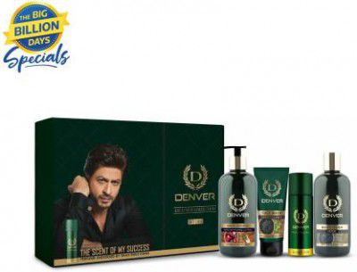 DENVER Combo Of Onion Shampoo, Detox Body Wash, Deep Cleanse Face Wash & Nano Deo Deodorant Spray - For Men  (750 ml, Pack of 4)