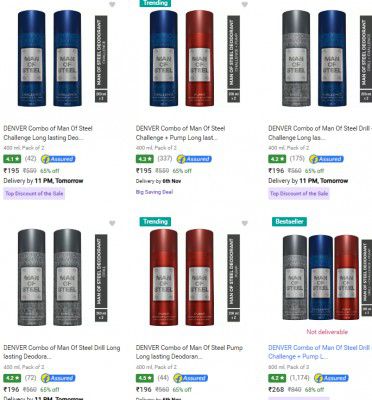 Denver Deodorant Spray Starts At ₹190 | Upto 68% Off