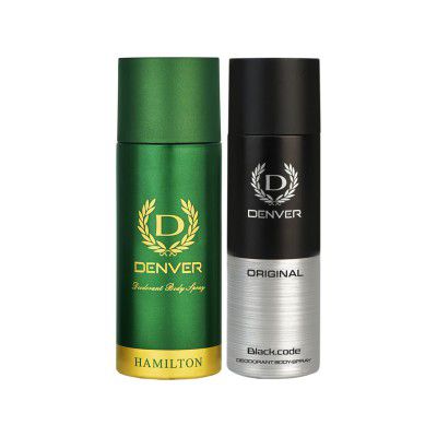 DENVER Hamilton & Black Code Deodorant For Men 150ML Each - Combo of 2
