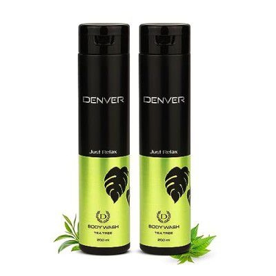 DENVER Just Relax Tea Tree Body Wash - 200ML Each (Pack of 2)