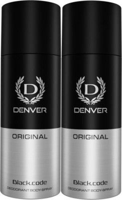 DENVER Original_Blackcode Body Spray - For Men (400 ml, Pack of 2)