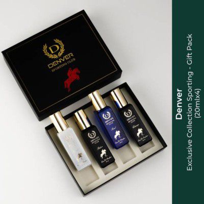 DENVER Sporting Club EDP- SRKs Favorite Luxury Gift Pack- 20ml x 4 Set Eau de Parfum - 80 ml (For Men)