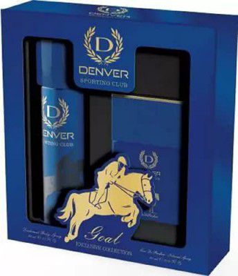 Denver Sporting Club Goal Gift Set For Men - Deo (165Ml) + Aerosol Perfume (60Ml) | Long Lasting Fragrance Combo Gift