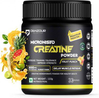 DENZOUR NUTRITION 100% Pure Micronised Creatine Monohydrate (122 g, Fruit Punch)
