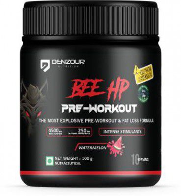 DENZOUR NUTRITION Bee-Hp Pre-Workout, Most Explosive Muscle Pump With Fat Loss Formula Pre Workout  (100 g, Watermelon)
