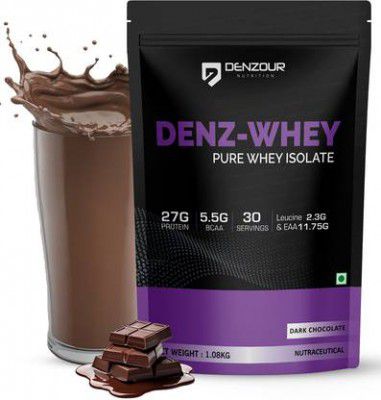 DENZOUR NUTRITION Denz-Whey Pure Whey Isolate Protein (1.08 kg, Dark Chocolate)