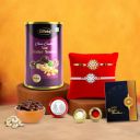 DeoDap Rakhi Gift Set For Brother (K2_U6+Z21_AS) | Bracelet Rakhi, Chocolates, Card & More...