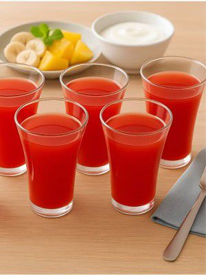 DeoDap Set of 6 Transparent Plastic Drinking Glasses - 270 ml