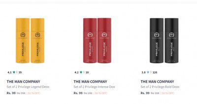THE MAN COMPANY Deodorants For Men & Women Discount Upto 72% Off