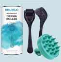 Derma Roller for Beard Hair Skin Face 540 Titanium.25mm - Self Care Gifts Facial Skin Care Tools, Hair Scalp Massager Shampoo Brush with Soft Silicone Bristles Comb Scrubber...