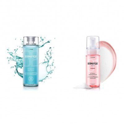 Dermafique All Important Skin Toner, Aqua Marine, 150ml And Dermafique Ph Restore Cleansing Mousse, Pink, 150ml