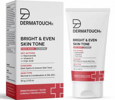 Dermatouch Bright & Even Tone with Niacinamide, Vitamin E and Kojic Acid Face Wash  (30 g)