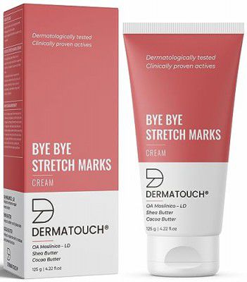 DERMATOUCH Bye Bye Stretch Mark Cream for Pregnancy to Reduce Stretch Marks & Scars | With Shea Butter & Cocoa Butter | 125G