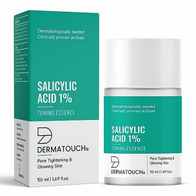 DERMATOUCH Salicylic Acid 1% W/W Toning Essence Drop | 50Ml, For Pore Tightening & Glowing Skin | For Even & Revitalized Skin