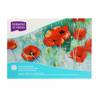 Derwent Academy Artist Drawing Pad 50 Sheets, 110 GSM (A3 Landscape)