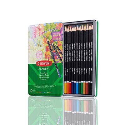 Derwent Academy Colouring Pencils Tin (Set Of 12), Black