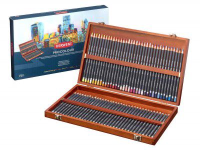 Derwent Procolour Colouring Pencils Wooden Gift Box (Set of 72) (2302524)