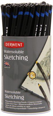 Derwent Watersoluble Sketching Graphite Pencils Tub, Ideal for Sketching & Drawing, Includes 3 Shades (HB, 4B, 8B) Professional Quality - 34344 (Set of 72)
