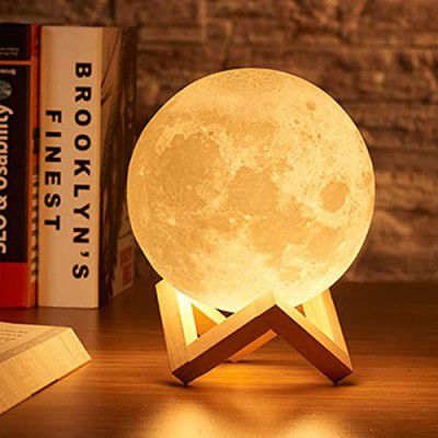 Desidiya® 3D 7 Color Changing Moon Night Rechargeable Night lamp for Bedroom for Adults and Kids Home Room Beautiful Indoor Lighting - 15CM