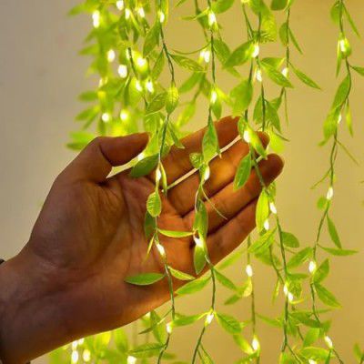 Desidiya ®Artificial Leaf Curtain LED String Light, 200 LEDs, 8 Modes, Adjustable Brightness, USB Plug, Perfect (10x3Feet, Green Color)