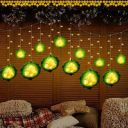 Desidiya® Decorative Ganesh Curtain String Lights, Warm White with 6+6 Ganesh Leaf Design (Pack of 1) – Idol for Ganesh Chaturthi and Balcony Decoration...