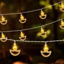 Desidiya® Diya Shape String Lights - 12 LED Warm White Diwali Fairy Lights for Home, Mandir, and Pooja Room Decor (Indoor/Outdoor)...