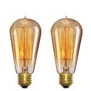 Desidiya Edison Tungsten Filament Antique Glass Light Incandescent Bulbs Vintage Base E27 Bulb Yellow Light (Pack of 2)...