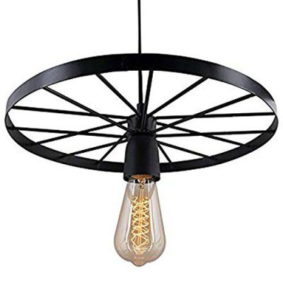 Desidiya Hanging Wheel Ceiling Light Lamp (Black, Bulb not Included)(Bronze;Iron;Metal)