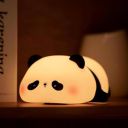 Desidiya® Lying Panda Night Light - Soft Silicone Color-Changing LED Touch Lamp with Timer for Bedroom & Office...