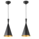 Desidiya Metal Hanging Cone Pendant Ceiling Light Lamp, Bulb Not Included (Black) - Pack of 2...