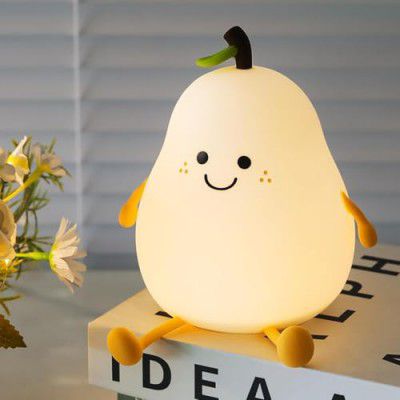 Desidiya Pear Rechargeable Silicone Night Lamp - Soft Glow Pear Lamp, Kids Night Light