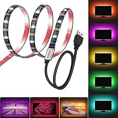 Desidiya® USB 5V 5050 RGB LED Flexible Strip Light Multi-Color Changing Lighting Kit, (1 Meter for TV's Up to 28").