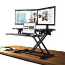 Design Solace DR201s Stand Up Desk Converter for 2 Monitor Workstation with Laptop Groove...