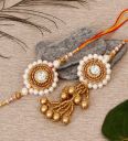eCraftIndia Designer Bhaiya Bhabhi Rakhi with Roli Chawal Pack and Raksha Bandhan Greeting Card...